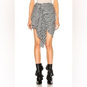 MARQUES ' ALMEIDA Gingham Shirting Front Gathered Skirt Size UK 8 US 4